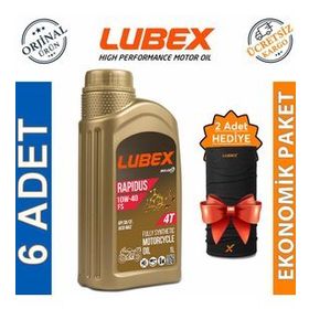 Lubex Rapidus FS 10W-40 1 Lt 6'lı 4 Zamanlı Motosiklet Yağı