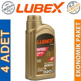 Lubex Rapidus FS 15W-50 1 Lt 4'lü 4 Zamanlı Motosiklet Yağı