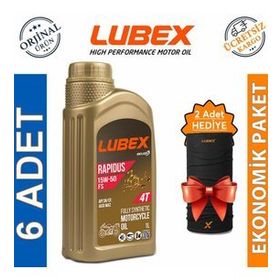 Lubex Rapidus FS 15W-50 1 Lt 6'lı 4 Zamanlı Motosiklet Yağı