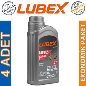 Lubex Rapidus S 10W-40 1 Lt 4'lü 4 Zamanlı Motosiklet Yağı