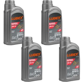 Lubex Rapidus S 10W-40 1 Lt 4'lü 4 Zamanlı Motosiklet Yağı