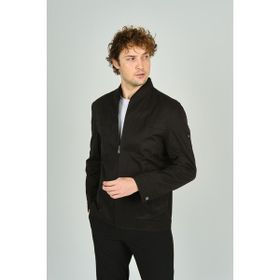 Lucas 2673 Dik Yaka Fermuar Kapamalı Pamuklu Siyah Erkek Mont