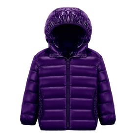 LucaSng 1001-CFFZ-197 Koyu Mor Renk Tüylü ve Dolgulu Su Geçirmez Unisex Çocuk Mont