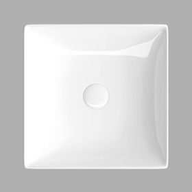 Lucco Decente 40 cm Beyaz Tezgah Üstü Kare Lavabo