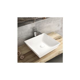Lucco Decente 40 cm Beyaz Tezgah Üstü Kare Lavabo
