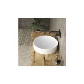 Lucco Lucente Beyaz 43 cm Tezgah Üstü Oval Lavabo