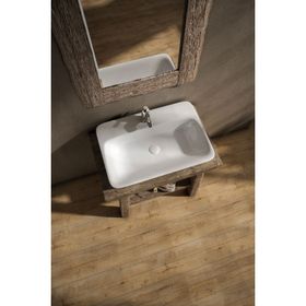 Lucco Mita Beyaz 65 cm Tezgah Üstü Dikdörtgen Lavabo