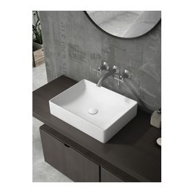 Lucco Square 50 cm Beyaz Tezgah Üstü Dikdörtgen Lavabo