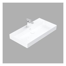 Lucco Stance 85 cm Beyaz Konsollu Dikdörtgen Lavabo