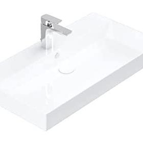 Lucco Stance 85 cm Beyaz Konsollu Dikdörtgen Lavabo