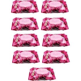 Luckido 90 Adet Kapaklı Gül Kokulu 9 Paket Red Rose Islak Havlu Mendil