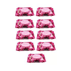 Luckido 90 Adet Kapaklı Gül Kokulu 9 Paket Red Rose Islak Havlu Mendil
