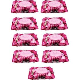 Luckido 90 Adet Kapaklı Gül Kokulu 9 Paket Red Rose Islak Havlu Mendil