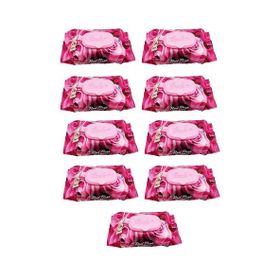 Luckido 90 Adet Kapaklı Gül Kokulu 9 Paket Red Rose Islak Havlu Mendil