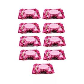 Luckido 90 Adet Kapaklı Gül Kokulu 9 Paket Red Rose Islak Havlu Mendil