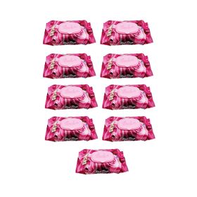 Luckido 90 Adet Kapaklı Gül Kokulu 9 Paket Red Rose Islak Havlu Mendil