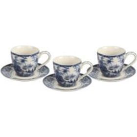 Lucky Art Florantıne 6'lı Mavi Kahve Fincanı Set