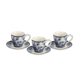 Lucky Art Florantıne 6'lı Mavi Kahve Fincanı Set