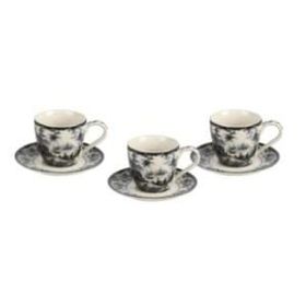 Lucky Art Florantıne 6'lı Siyah Kahve Fincanı Set