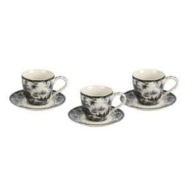 Lucky Art Florantıne 6'lı Siyah Kahve Fincanı Set