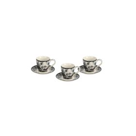 Lucky Art Florantıne 6'lı Siyah Kahve Fincanı Set