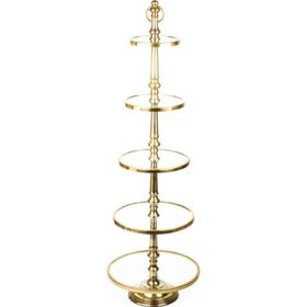Lucky Art Gold 5 Katlı 137 cm Siyah Yuvarlak Dekor