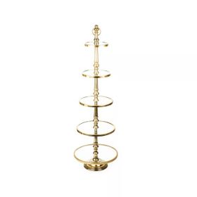 Lucky Art Gold 5 Katlı 137 cm Siyah Yuvarlak Dekor