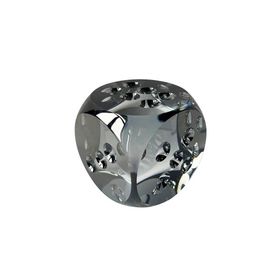Lucky Art Gri Kristal 7x7x7 cm Cam Dekoratif Zar