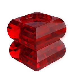 Lucky Art Kristal 2 12 cm Kırmızı Boğumlu Mumluk