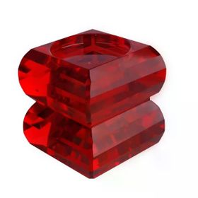 Lucky Art Kristal 2 12 cm Kırmızı Boğumlu Mumluk