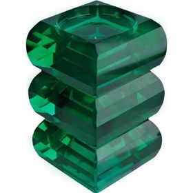Lucky Art Kristal 3 Boğumlu 18 cm Yeşil Mumluk