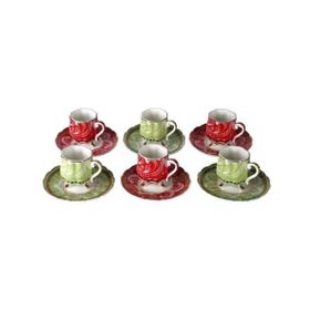 Lucky Art Lancelot Bone 6'lı Ayaklı Kahve Fincanı Seti