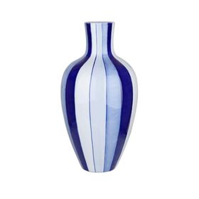 Lucky Art Mavi&Beyaz 45 cm Boğumlu Vazo