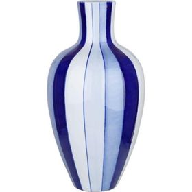 Lucky Art Mavi&Beyaz 45 cm Boğumlu Vazo