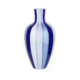 Lucky Art Mavi&Beyaz 45 cm Boğumlu Vazo