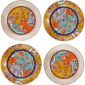 Lucky Art Paisley Bone 4’lü 20 cm Yuvarlak Tabak Seti