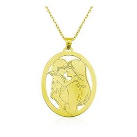 Lucky Gümüş Gold Anne Kız Kolye