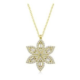 Lucky Gümüş Gold Nergiz Çiçeği Kadın Kolye