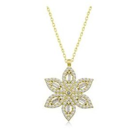 Lucky Gümüş Gold Nergiz Çiçeği Kadın Kolye