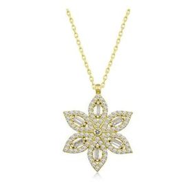 Lucky Gümüş Gold Nergiz Çiçeği Kadın Kolye
