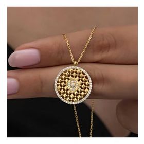 Lucky Gümüş Gold Zirkon Taşlı Çiçek Kadın Kolye