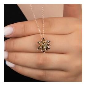 Lucky Gümüş Rose 4 Katman Lotus Çiçeği Kadın Kolye