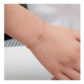 Lucky Gümüş Rose Birleşmiş Kalpler Kadın Bileklik
