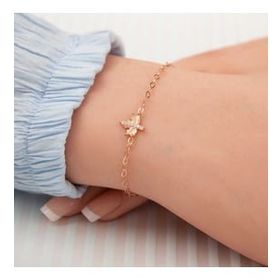 Lucky Gümüş Rose Çınar Yaprağı Kadın Bileklik
