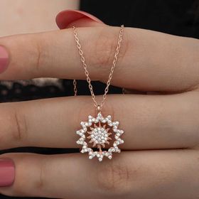 Lucky Gümüş Rose Güneş Kadın Kolye