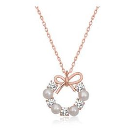 Lucky Gümüş Rose İnci Kurdele Kadın Kolye