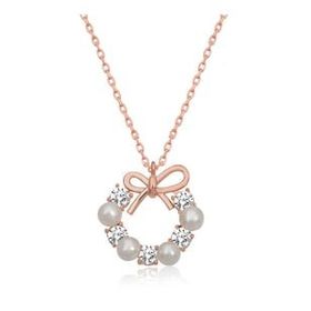 Lucky Gümüş Rose İnci Kurdele Kadın Kolye