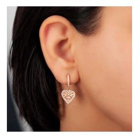 Lucky Gümüş Rose Kalp Sallantılı Kadın Küpe
