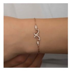 Lucky Gümüş Rose Kelebek Kadın Bileklik