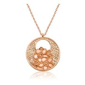 Lucky Gümüş Rose Renkli Taşlı Yaşam Çiçeği Kadın Kolye